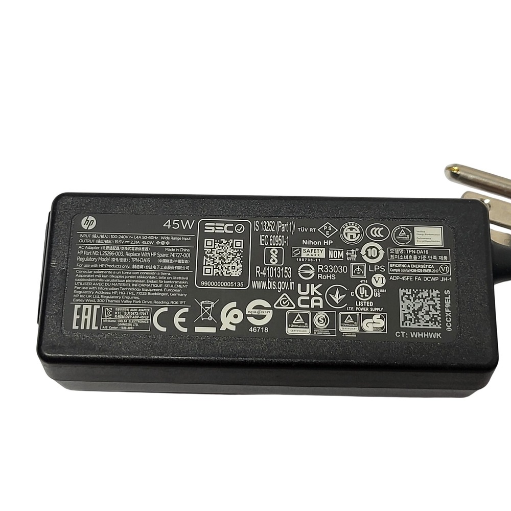 HP 45W Smart AC Adapter Laptop Charger 19.5V 2.31A Blue Tip TPN-DA16 741727-001